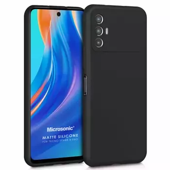 Microsonic Matte Silicone TECNO Spark 8 Pro Kılıf Siyah