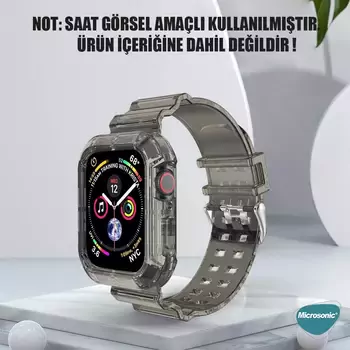 Microsonic Apple Watch Ultra Kordon Transparent Clear Band Siyah