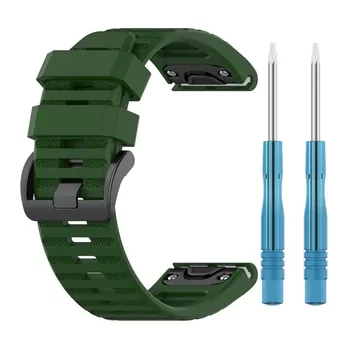 Microsonic Garmin Tactix 7 Kordon Quick Fit Strap Band Koyu Yeşil