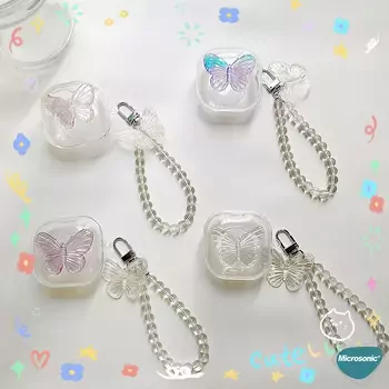 Microsonic Samsung Galaxy Buds 2 Pro Kılıf Butterfly Figürlü Şeffaf