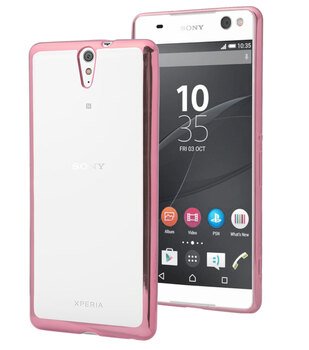 Microsonic Sony Xperia C5 Ultra Kılıf Skyfall Transparent Clear Rose Gold