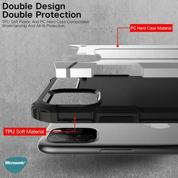 Microsonic Apple iPhone 13 Pro Kılıf Rugged Armor Siyah