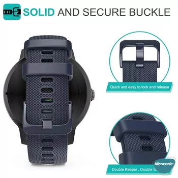 Microsonic Huawei Watch 5 42mm Kordon, Silicone Sport Band Siyah
