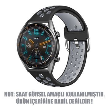 Microsonic Huawei Watch GT 2e Rainbow Sport Band Kordon Siyah Koyu Gri