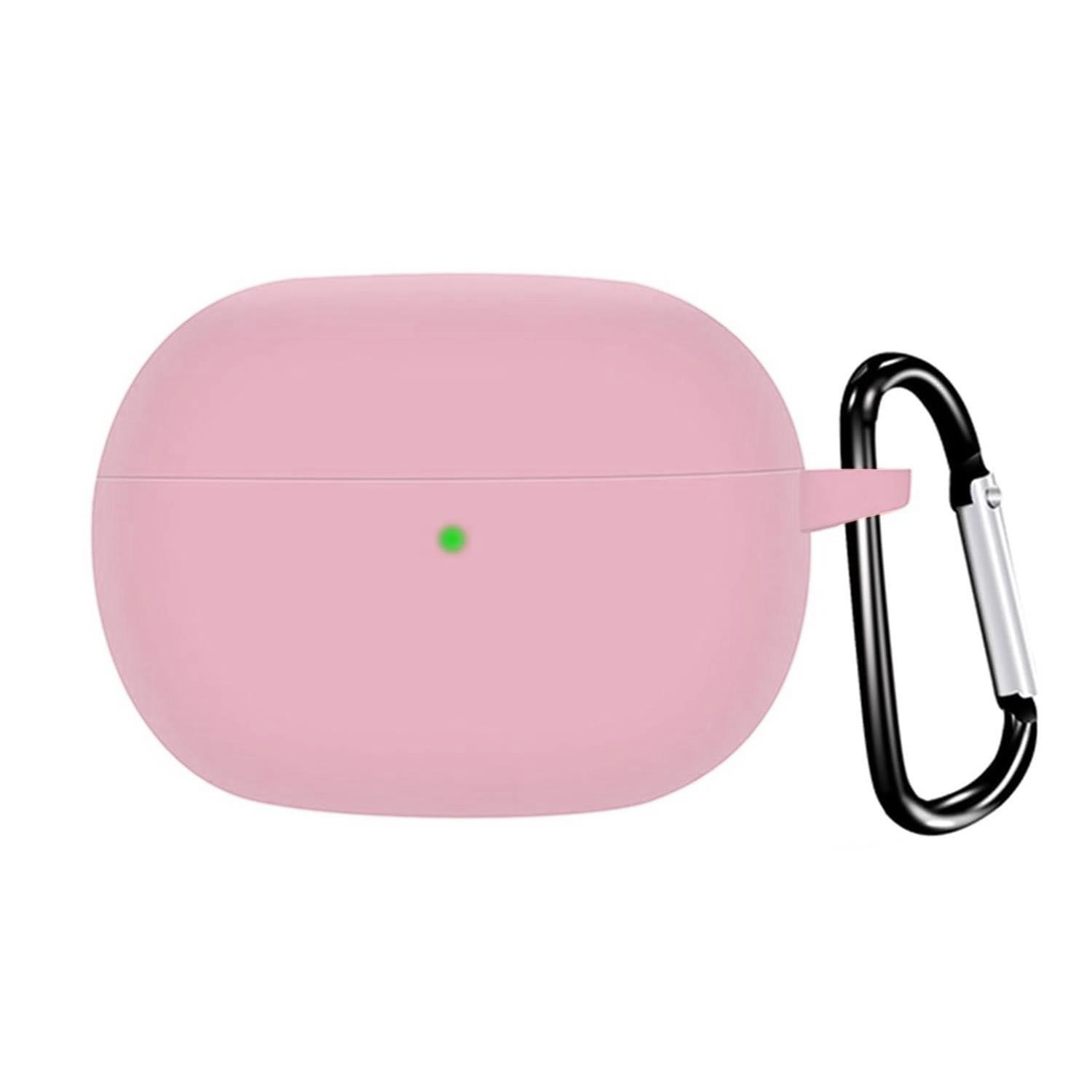 Microsonic Xiaomi Redmi Buds 8 Pro Kılıf Askılı Mat Silikon Pembe