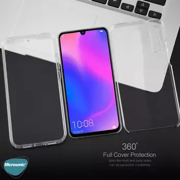 Microsonic Huawei Y8P Kılıf Komple Gövde Koruyucu Şeffaf