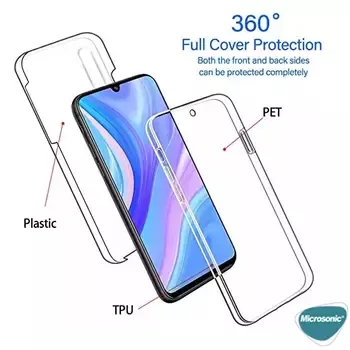 Microsonic Huawei Y8P Kılıf Komple Gövde Koruyucu Şeffaf