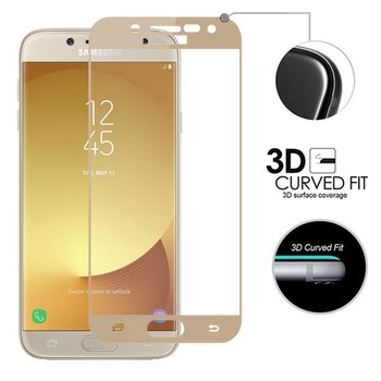 Microsonic Samsung Galaxy J5 Pro Kavisli Temperli Cam Ekran Koruyucu Film Gold