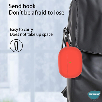 Microsonic Xiaomi Redmi Buds 8 Pro Kılıf Askılı Mat Silikon Lacivert