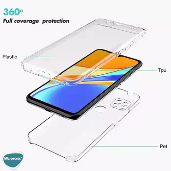 Microsonic Xiaomi Redmi 9C Kılıf Komple Gövde Koruyucu Şeffaf