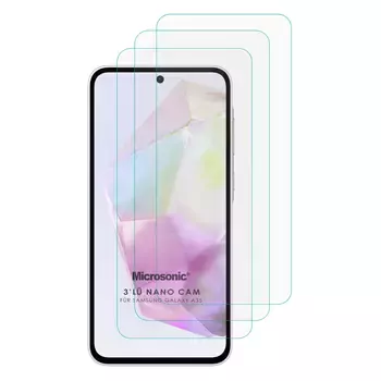 Microsonic Samsung Galaxy A35 Screen Protector Nano Glass Cam Ekran Koruyucu (3`lü Paket)