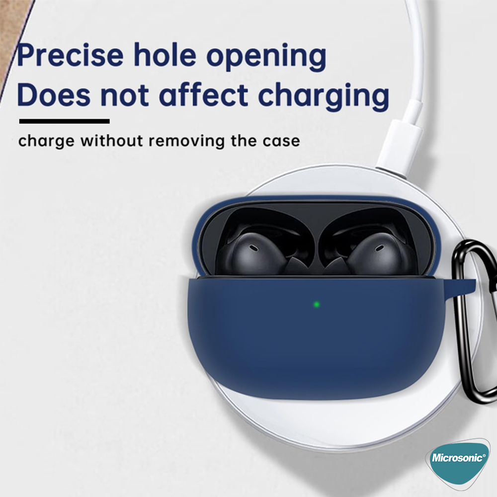 Microsonic Xiaomi Redmi Buds 8 Pro Kılıf Askılı Mat Silikon Beyaz