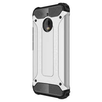 Microsonic Motorola Moto E4 Kılıf Rugged Armor Gümüş