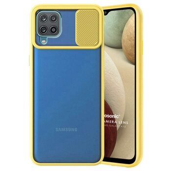 Microsonic Samsung Galaxy A12 Kılıf Slide Camera Lens Protection Sarı