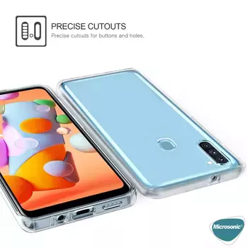 Microsonic Samsung Galaxy M11 Kılıf Komple Gövde Koruyucu Şeffaf