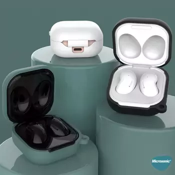 Microsonic Samsung Galaxy Buds FE Kılıf Askılı Mat Silikon Bebe Mavisi