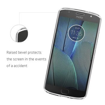 Microsonic Motorola Moto G5S Plus Kılıf Transparent Soft Mavi