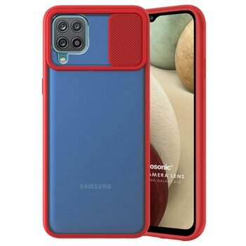 Microsonic Samsung Galaxy A12 Kılıf Slide Camera Lens Protection Kırmızı