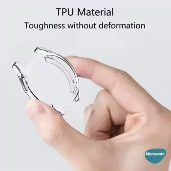 Microsonic Huawei Watch GT 6 46mm Kılıf 360 Full Round Soft Silicone Şeffaf