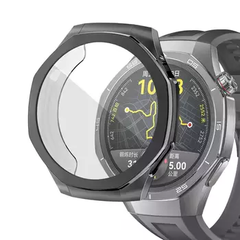 Microsonic Huawei Watch GT 6 Pro 46mm Kılıf Ekranı Tam Kaplayan 360 Full Round Soft Silicone Siyah