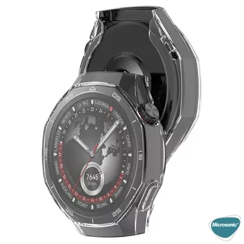 Microsonic Huawei Watch GT 6 Pro 46mm Kılıf Ekranı Tam Kaplayan 360 Full Round Soft Silicone Şeffaf