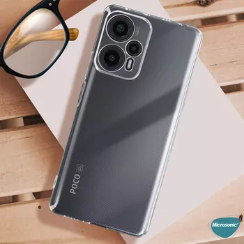 Microsonic Xiaomi Poco F5 Kılıf Transparent Soft Şeffaf