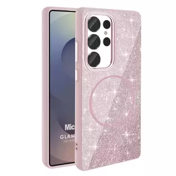 Microsonic Samsung Galaxy S25 Ultra Kılıf GlamGrip Luxe Pembe