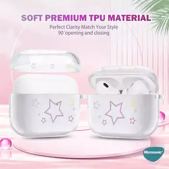 Microsonic Airpods Pro 3 Kılıf Figure Series RosyHeart Şeffaf