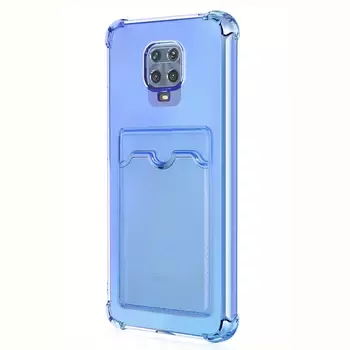 Microsonic Xiaomi Redmi Note 9S Card Slot Shock Kılıf Mavi