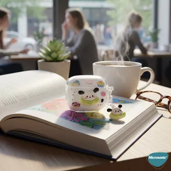 Microsonic Airpods Pro 3 Kılıf Sweet Time Dog Keychain Şeffaf
