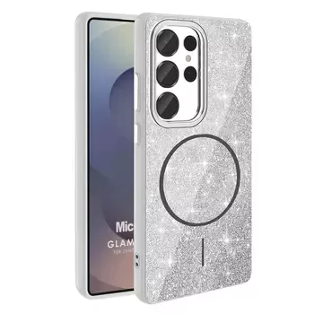 Microsonic Samsung Galaxy S25 Ultra Kılıf GlamGrip Luxe Gümüş