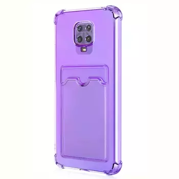 Microsonic Xiaomi Redmi Note 9S Card Slot Shock Kılıf Lila