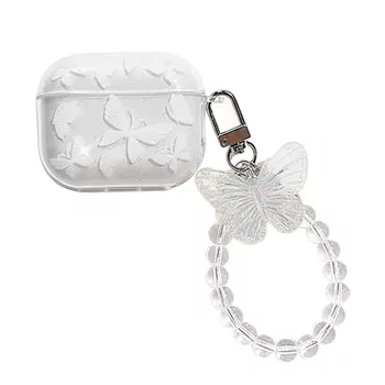 Microsonic Huawei FreeBuds SE 4 ANC Kılıf Kelebek Figürlü Parıltılı Şeffaf