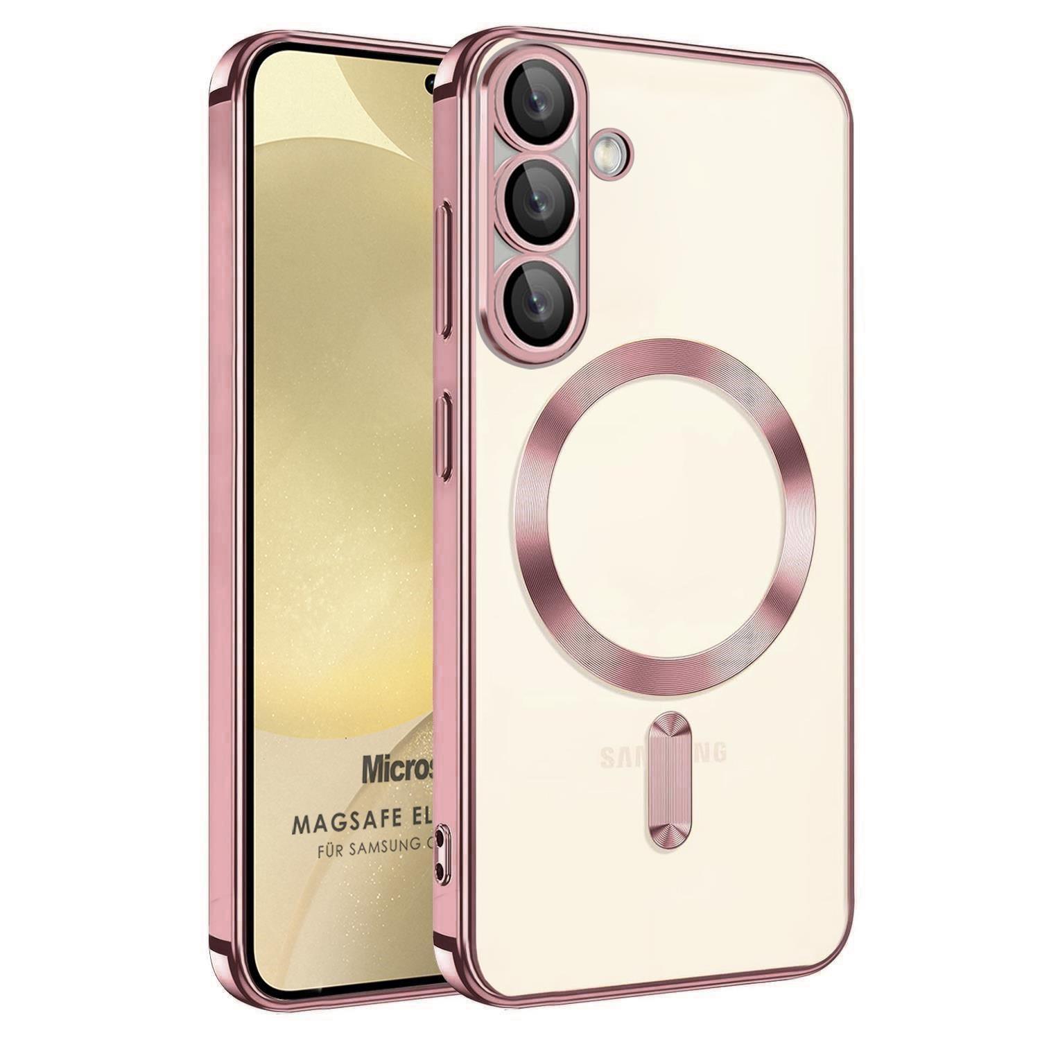 Microsonic Samsung Galaxy S26 Kılıf MagSafe Luxury Electroplate Rose Gold