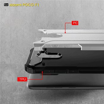 Microsonic Xiaomi Pocophone F1 Kılıf Rugged Armor Siyah