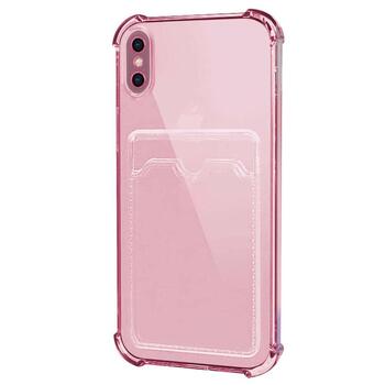 Microsonic Apple iPhone XS Card Slot Shock Kılıf Pembe