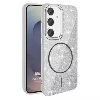 Microsonic Samsung Galaxy S24 FE Kılıf GlamGrip Luxe Gümüş