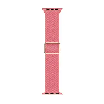Microsonic Apple Watch Series 9 45mm Kordon Knitted Fabric Loop Pembe