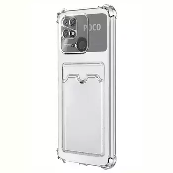 Microsonic Xiaomi Poco C40 Card Slot Shock Kılıf Şeffaf