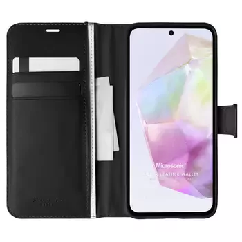 Microsonic Samsung Galaxy A35 Kılıf Delux Leather Wallet Siyah