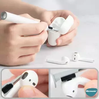 Microsonic Çok Fonksiyonlu Airpods Kulaklık Temizleme Kalemi Siyah