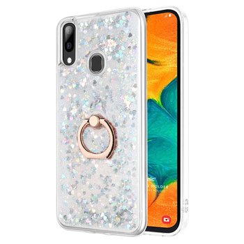 Microsonic Samsung Galaxy A20 Kılıf Glitter Liquid Holder Gümüş