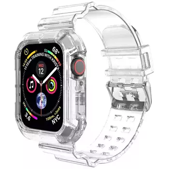 Microsonic Apple Watch Series 8 45mm Kordon Transparent Clear Band Şeffaf