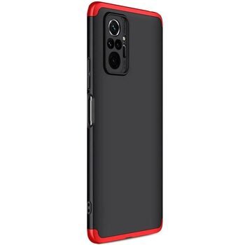 Microsonic Xiaomi Redmi Note 10 Pro Max Kılıf Double Dip 360 Protective AYS Siyah Kırmızı