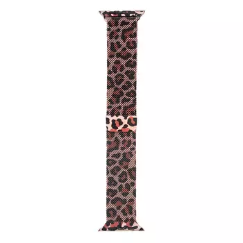 Microsonic Apple Watch Series 8 45mm Kordon Luxe Metal Leopard Rose Gold