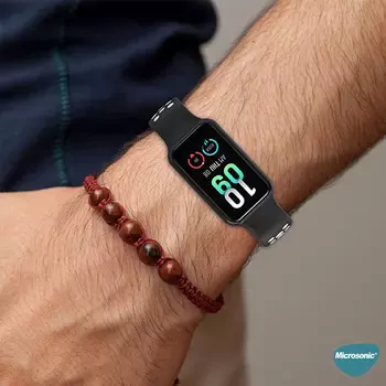 Microsonic Amazfit Band 7 Rainbow Sport Band Kordon Siyah Kırmızı