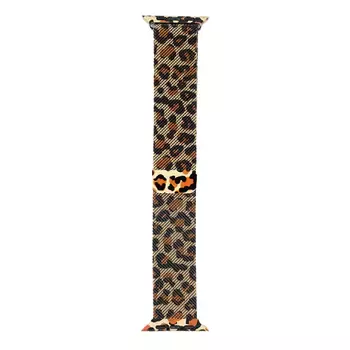 Microsonic Apple Watch Series 8 45mm Kordon Luxe Metal Leopard Gold