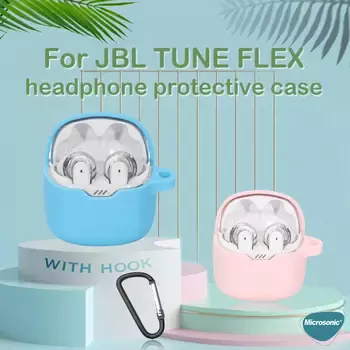 Microsonic JBL Tune Flex Mat Silikon Kılıf Lacivert