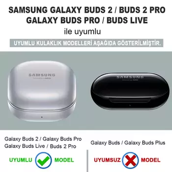 Microsonic Samsung Galaxy Buds 2 Kılıf Darbeye Dayanıklı Sert Koruyucu + Askılık Siyah