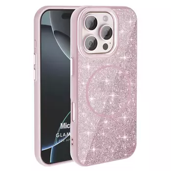 Microsonic Apple iPhone 16 Pro Max Kılıf GlamGrip Luxe Pembe
